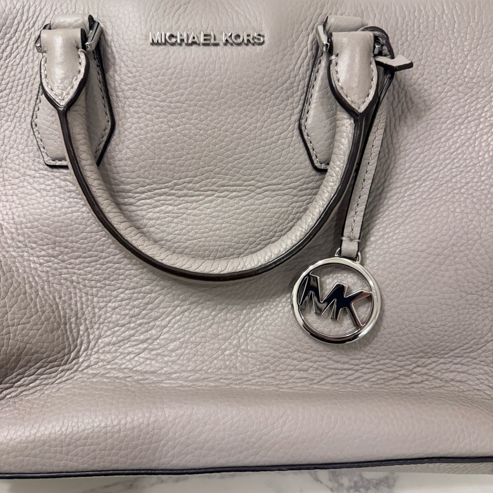 Michael Kors Grey Leather Satchel - Picture 2 of 9
